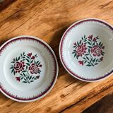 Antique plates and salad bowls in Longwy faience.