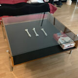 Table basse Habitat en verre et bois