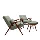 Set of two Mid-century modern Tatra armchairs with footrest, 1950-60's, Czechoslovakia