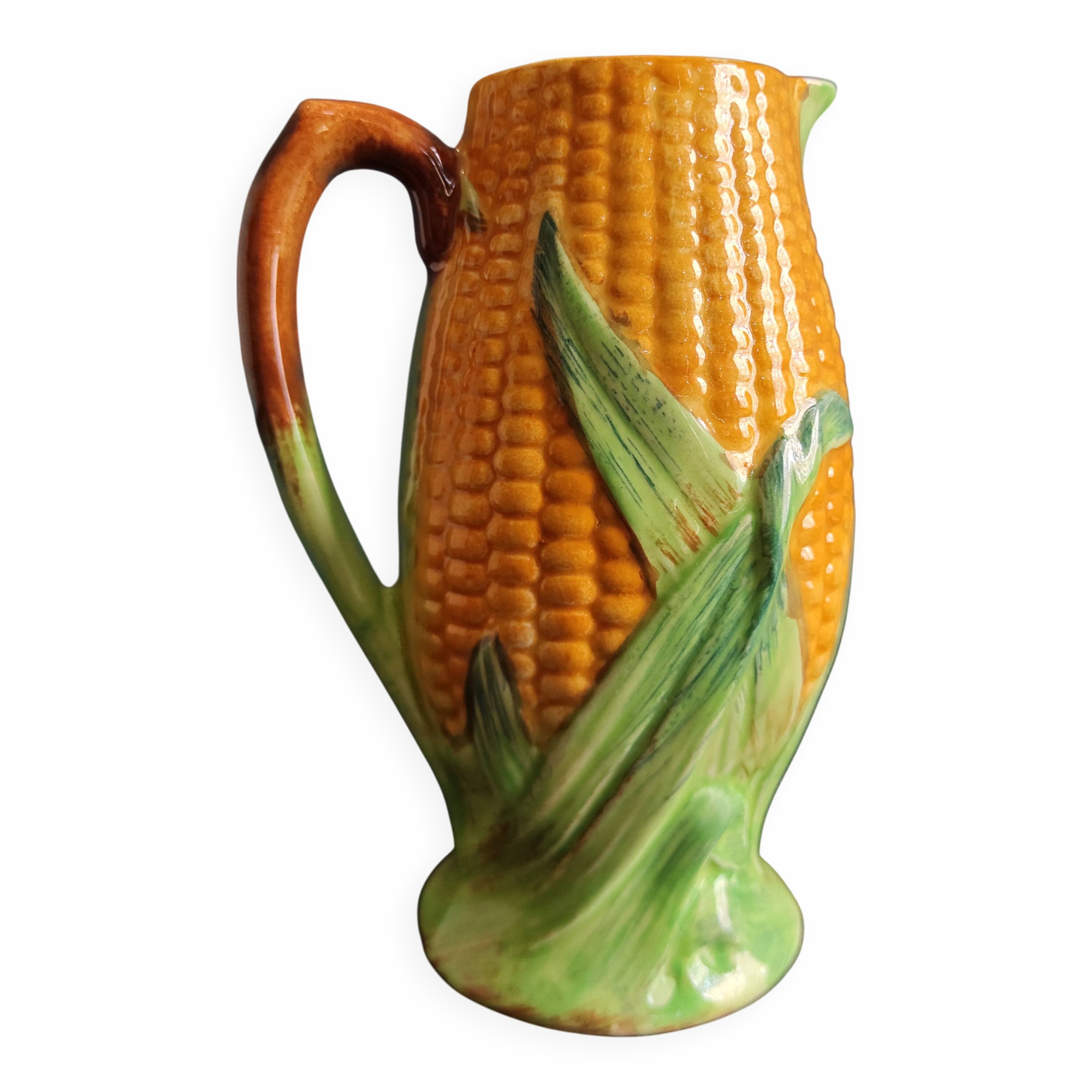 Vintage water jug in the shape of a corncob, Staffordshire