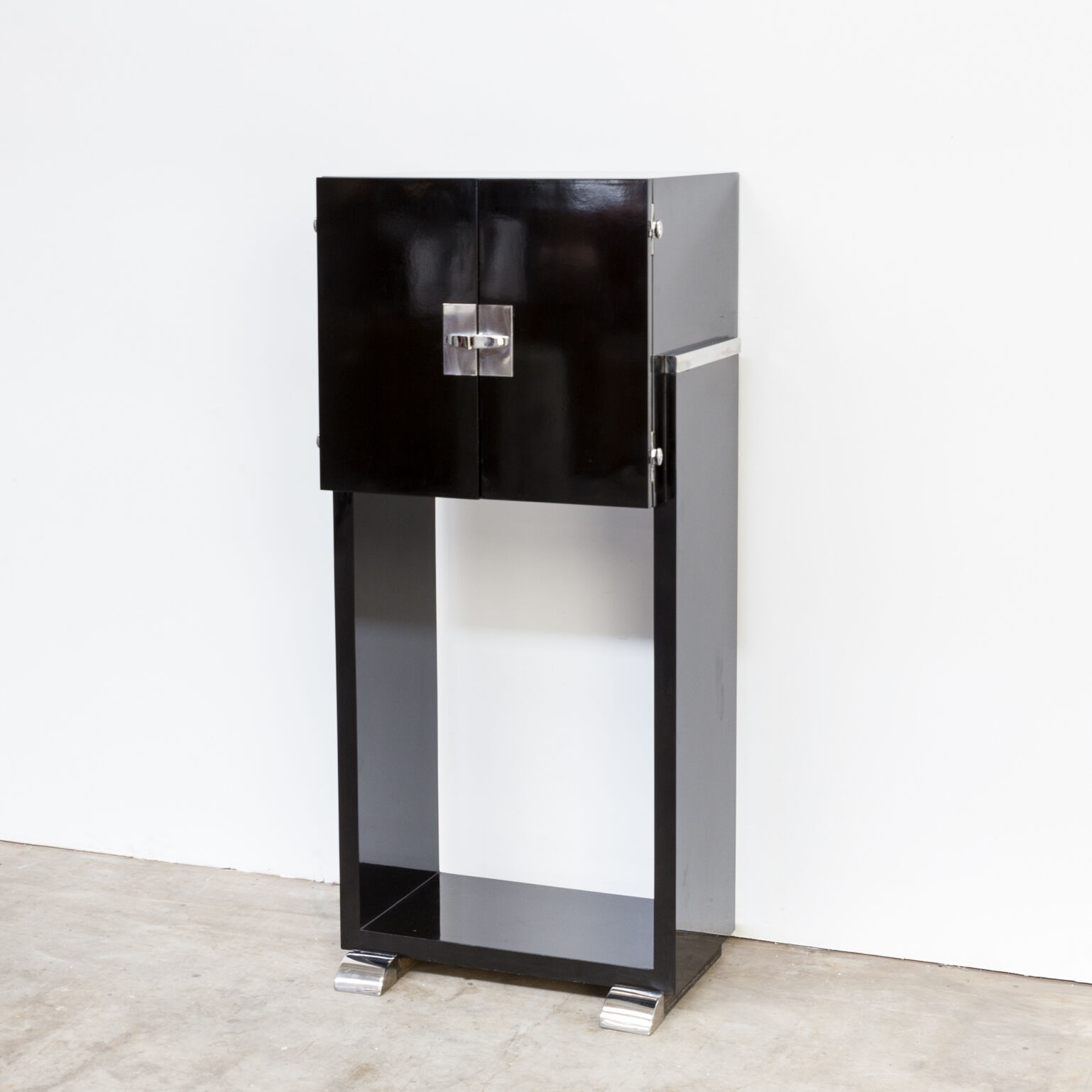 60s Piano lacquered cabinet art deco style