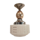Art deco chandelier white clichy glass chrome and copper