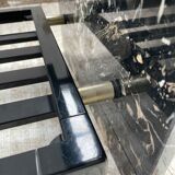 Coffee table year 80 Italian marble and glass