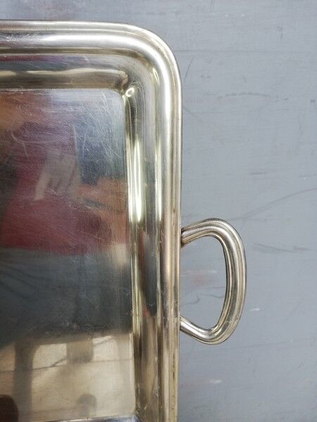 Silver metal plate / tray ep 1940 Stork punch