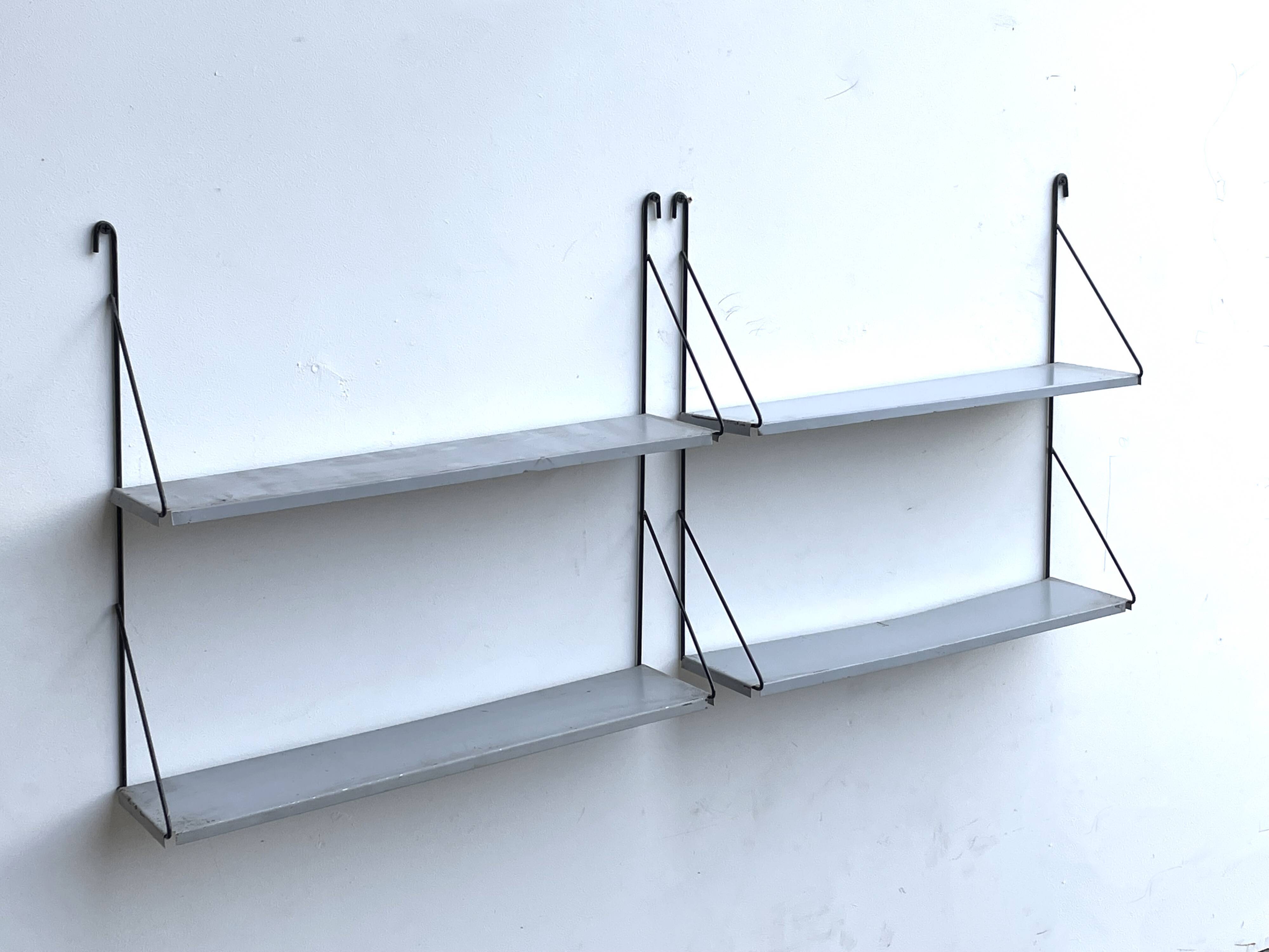 Vintage metal wall shelf wall rack minimalistic 1960’s