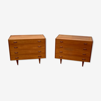 Pair of Scandinavian teak chests of drawers 1960
