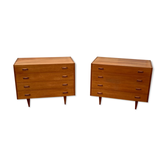 Pair of Scandinavian teak chests of drawers 1960