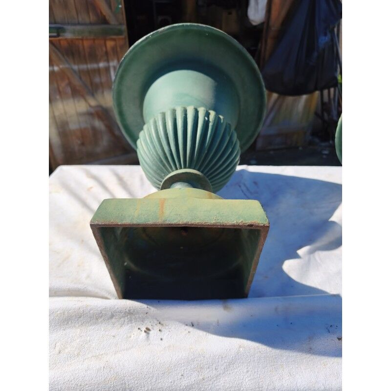 Pair of 19th-century cast iron Medici vases