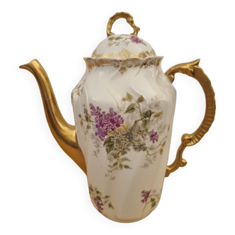 Porcelain coffee or teapot - lilac branch motif