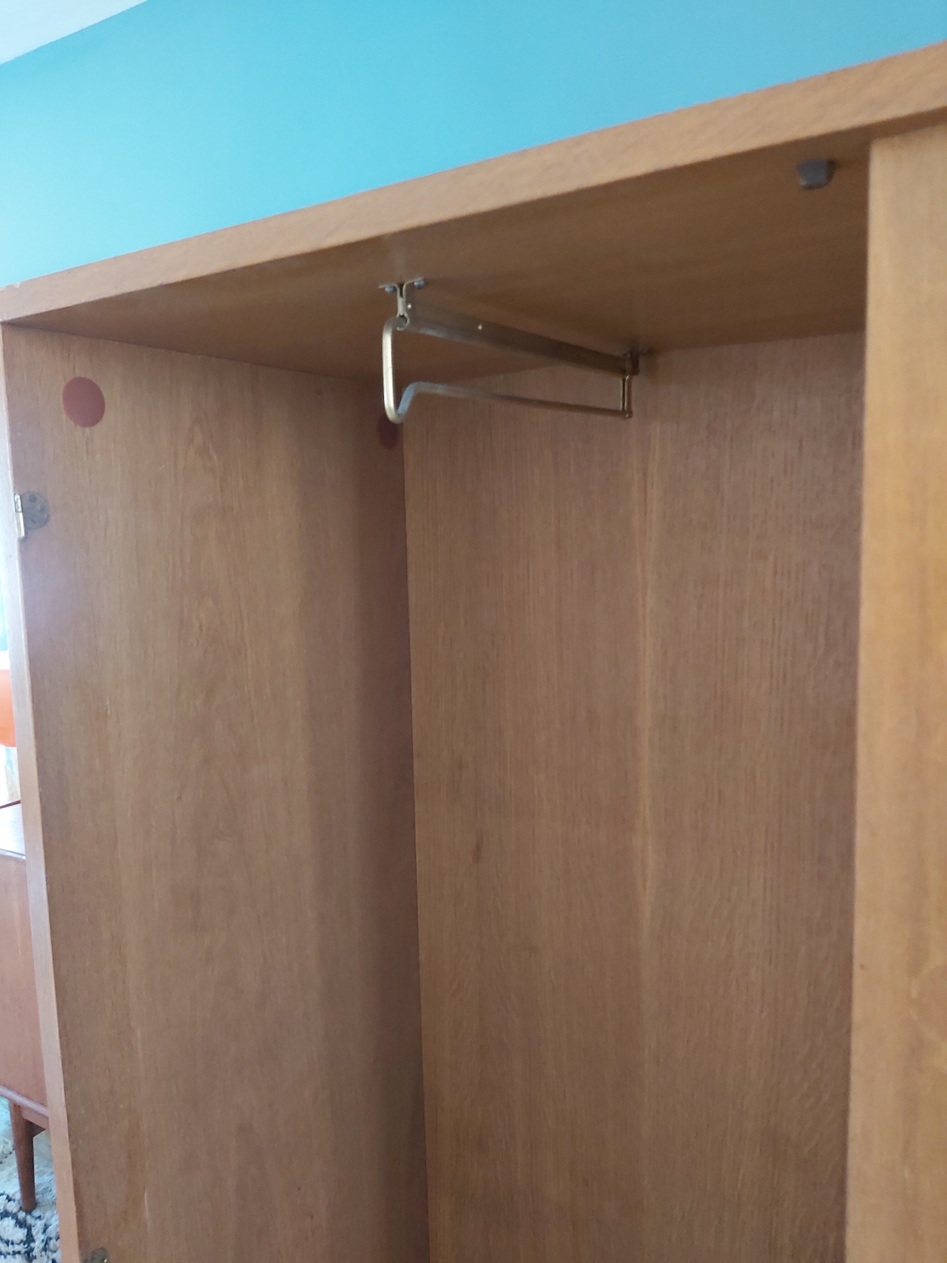 Vintage wooden and rattan cabinet