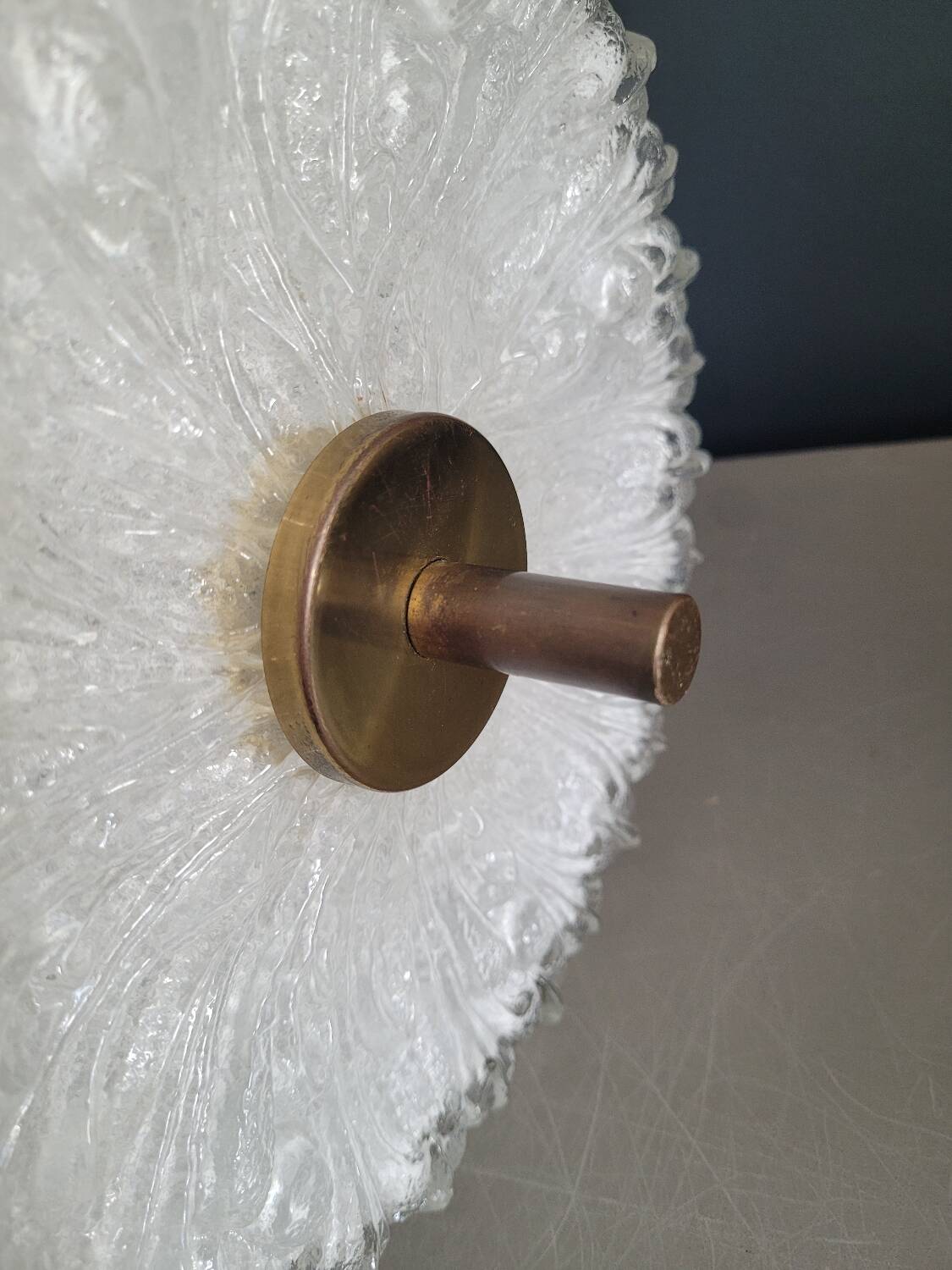 50s molded glass pendant light