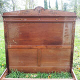 Bed frame double wood  inlay vintage