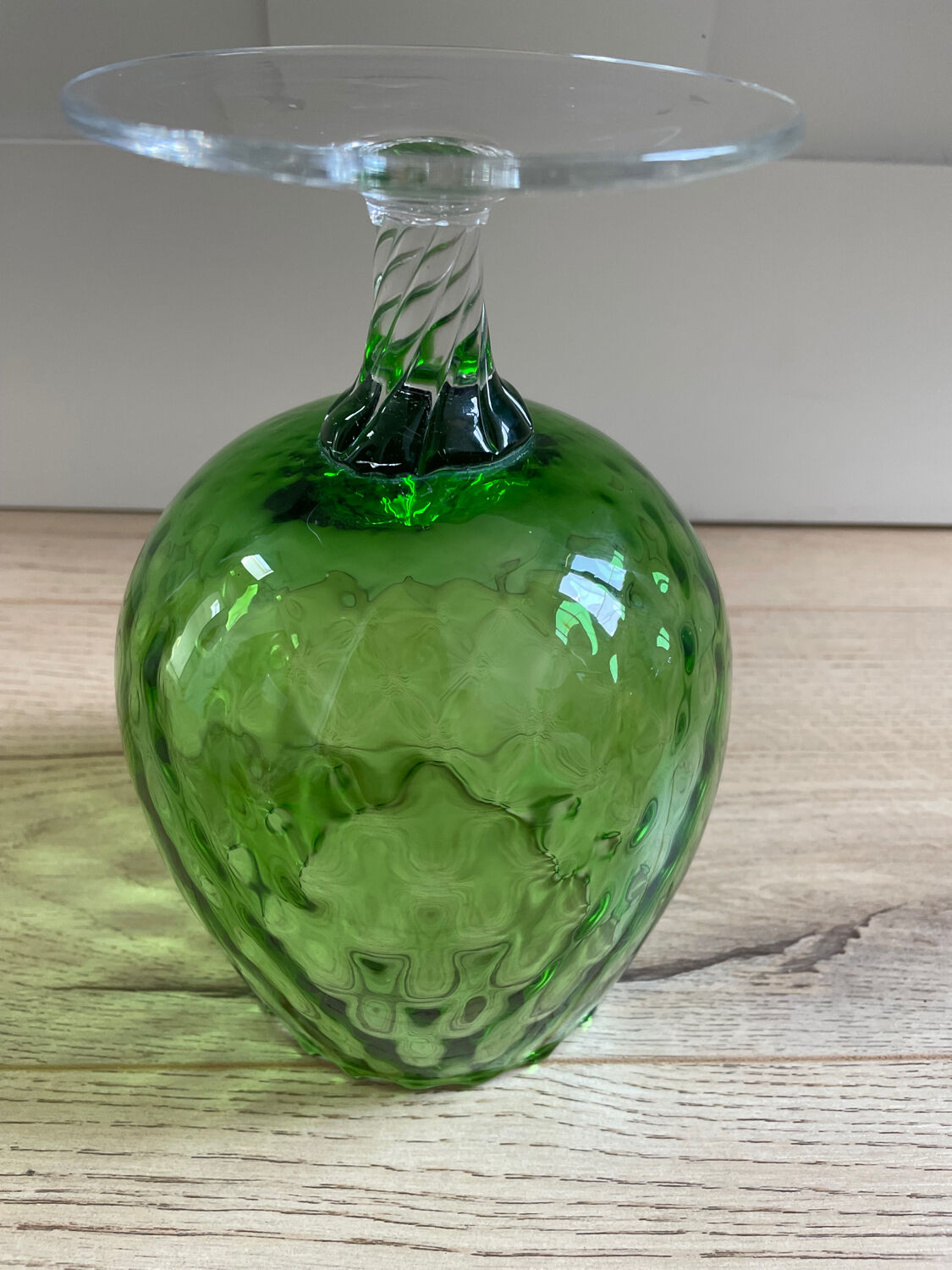 Green glass vase from Empoli