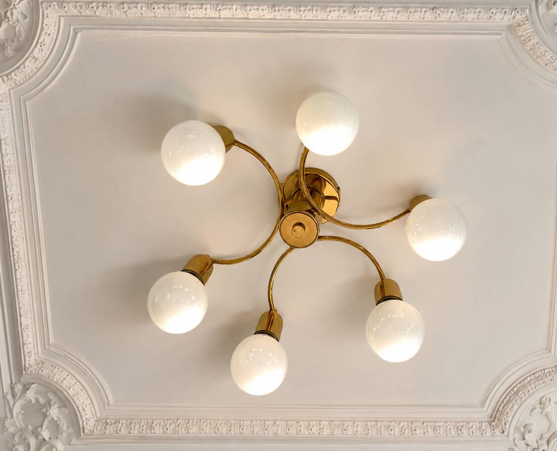 Plafonnier en laiton style Mid-Century Modern, Allemagne, années 1970