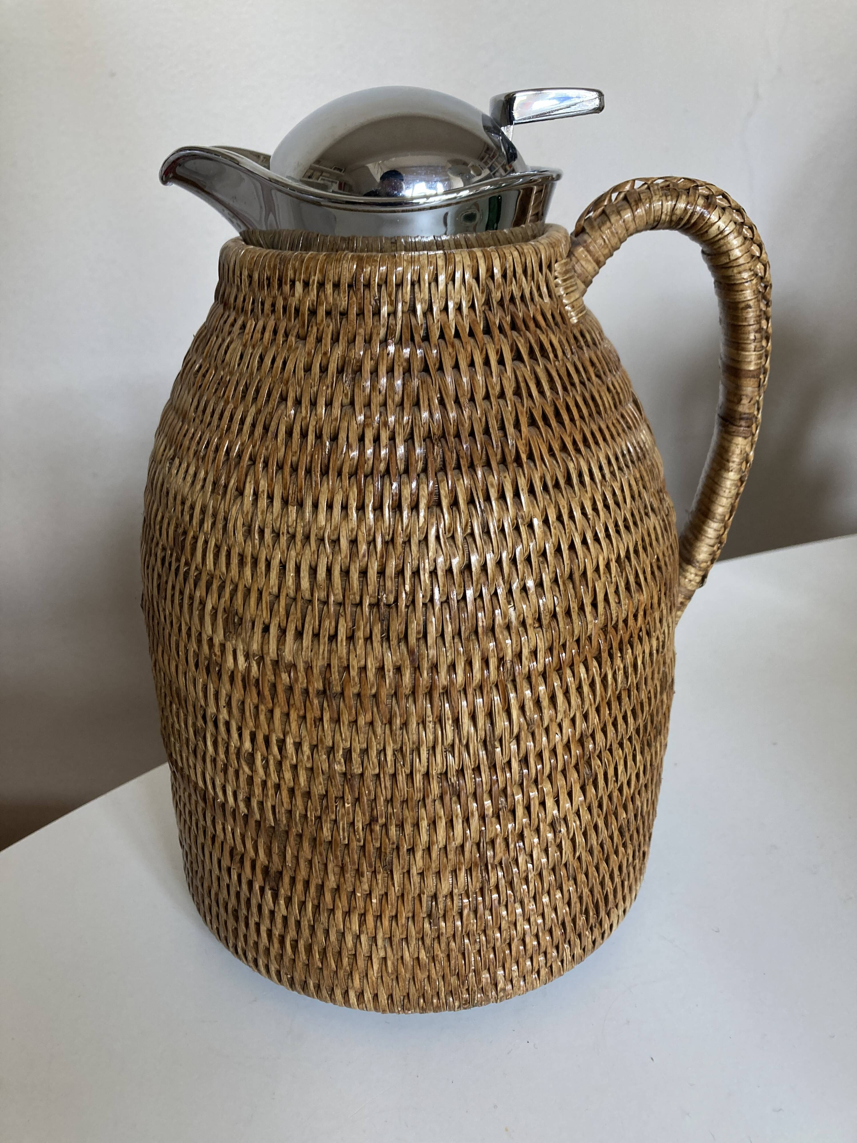 Wicker-covered thermos carafe designed by Ola Olson for Xtra 1980.