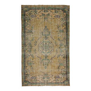 One-of-a-kind turkish handwoven vintage rug - rustic vintage charm 290x 171