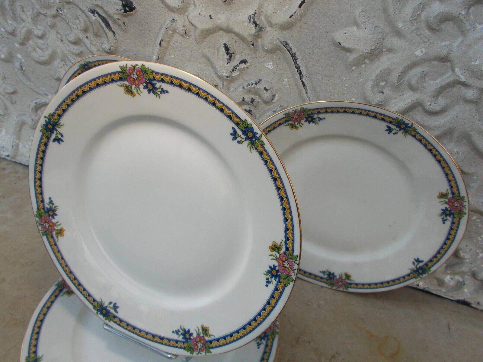 6 flat plates old porcelain Art Deco Pierre Guez Marseille