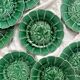 10 old dessert plates in Sarreguemines vine leaf slip