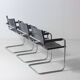 Set of Bauhaus "MG5" leather chairs by Matteo Grassi, Italy, 1980s