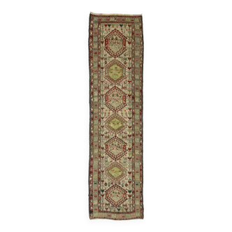 Turkish Anatolian Handmade Vintage Area Kilim Rug 270 cm x 76 cm
