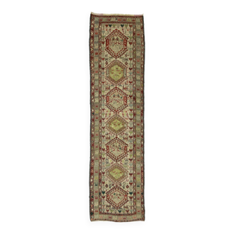 Tapis Kilim turc anatolien fait main vintage 270 cm x 76 cm