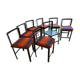 Set of 8 patinated and waxed raw steel chairs