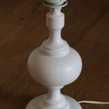 White wood lamp with rope shade
