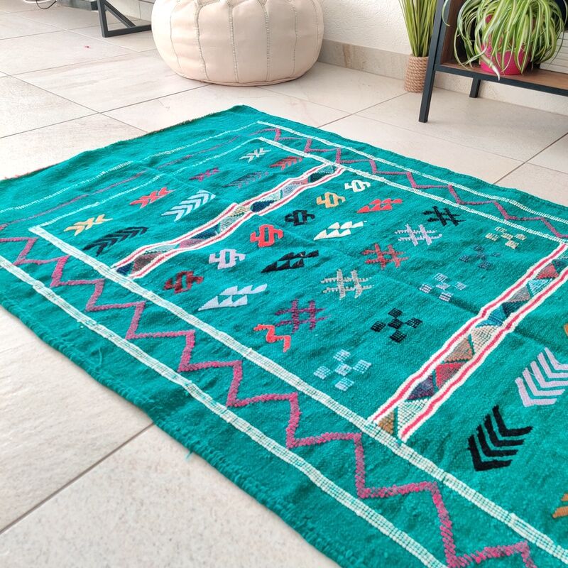 Berber carpet Ethnic Green 95x150 cm