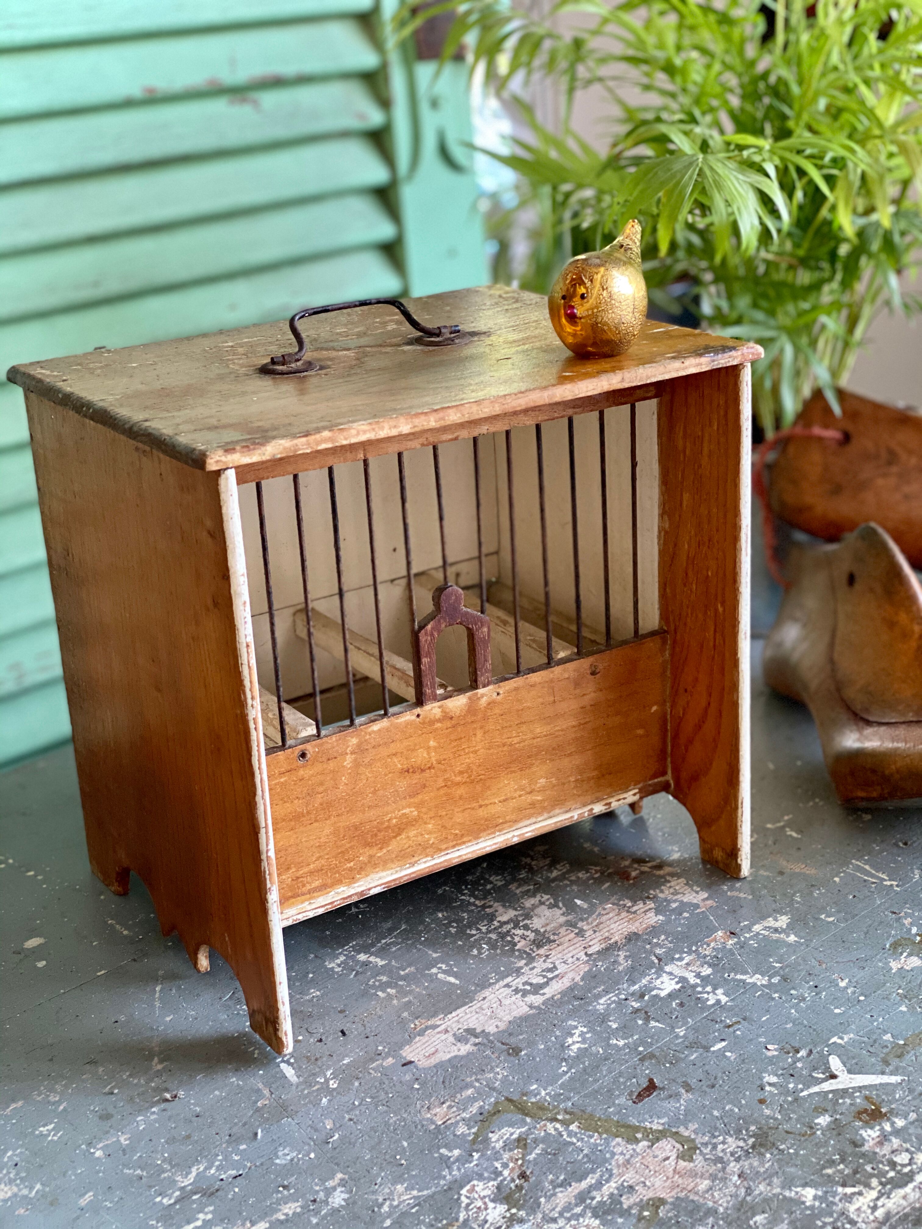 Wooden and steel bird cage