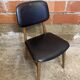 Vintage Scandinavian Chair Beech + Black Skai Seat & Back 60s