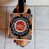 Elephant in black and beige glazed earthenware