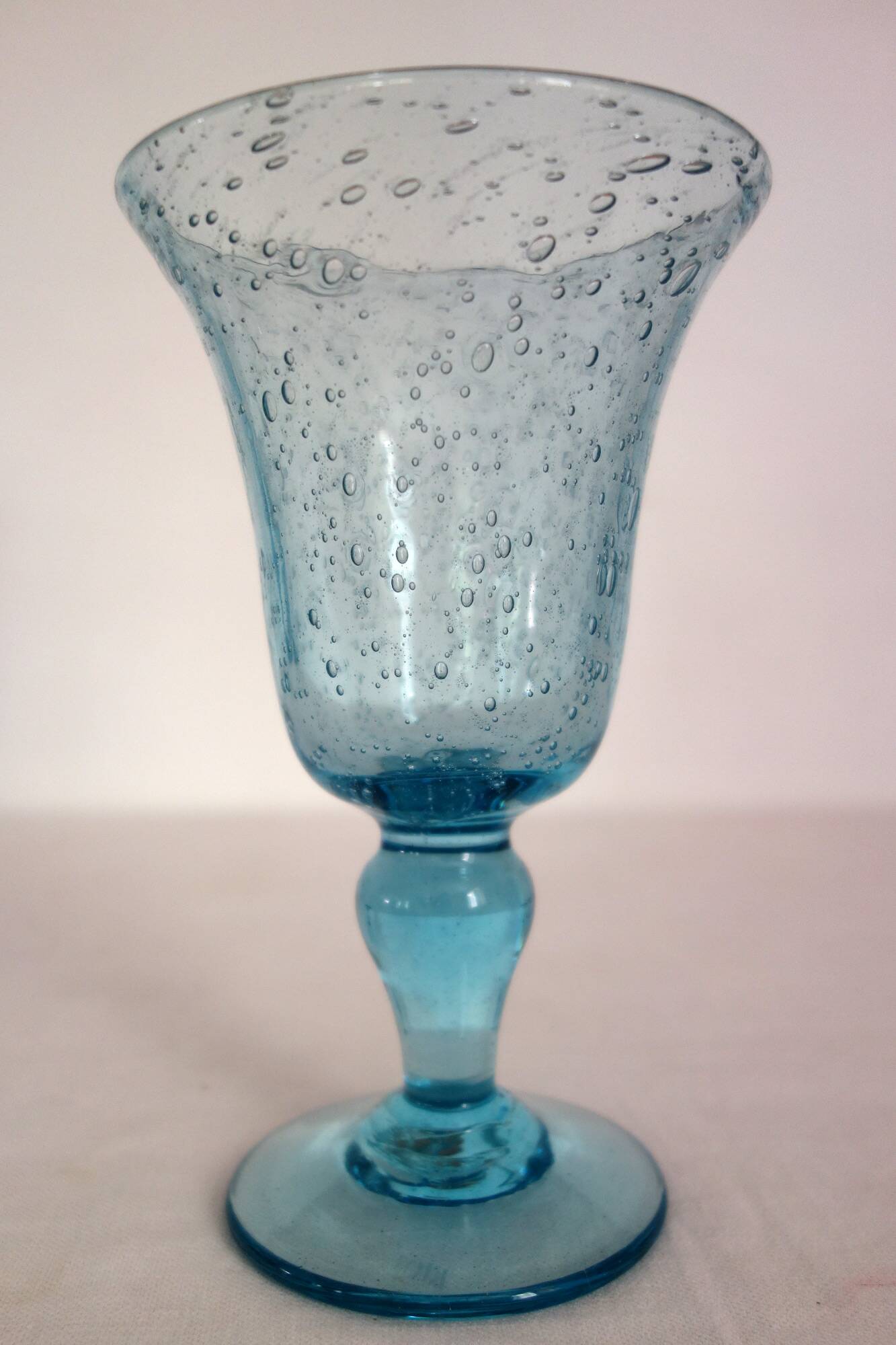 10 footed glasses from the biot glassworks in blown glass.