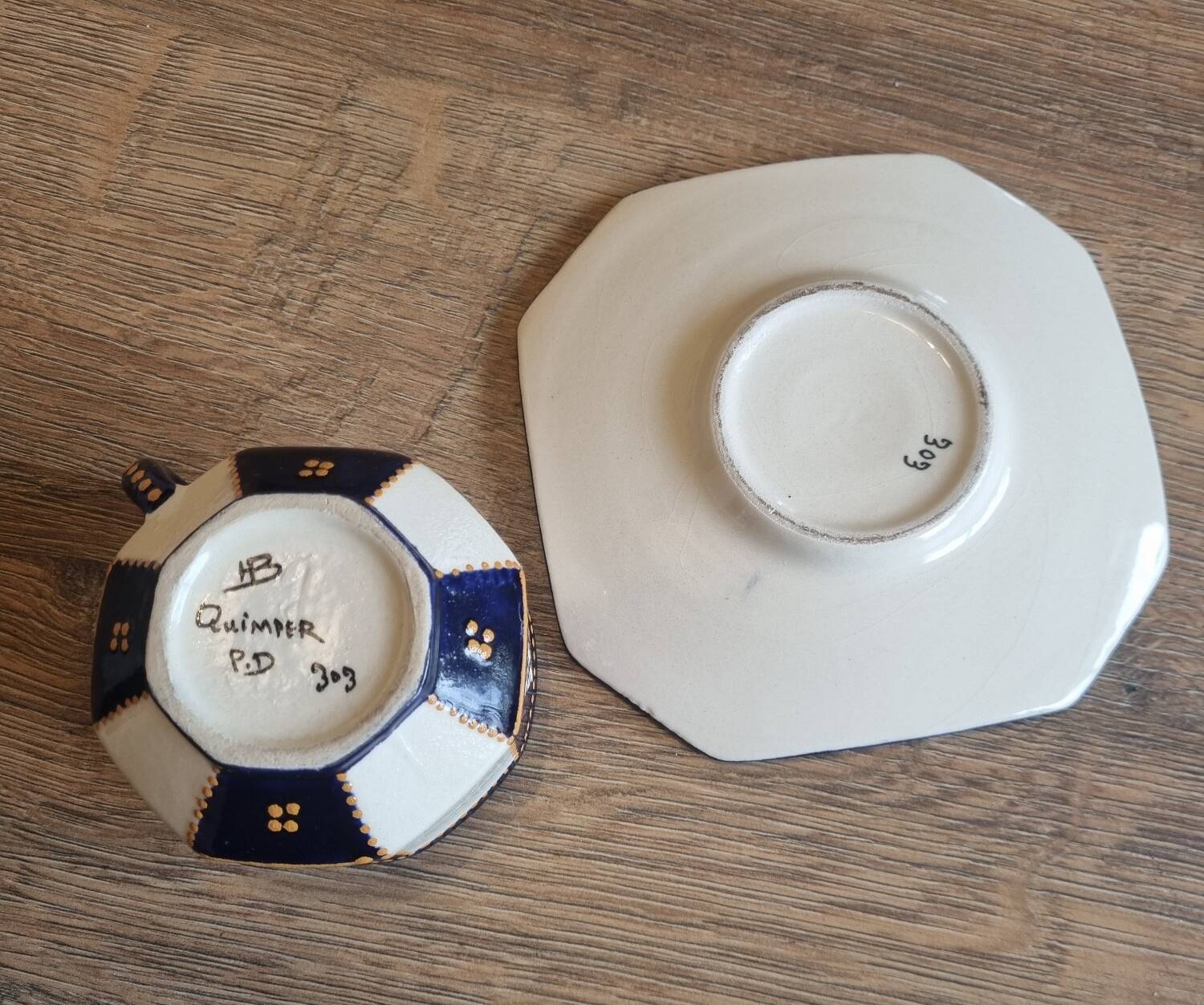 Ceramic tea cup HB Henriot Quimper Brittany