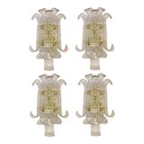 Lot of 4 of Contemporary Transparent "Lingue" Murano Style Glass Wall Lamp