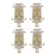 Lot de 4 Appliques Contemporaines Transparentes en Verre de Murano Style "Lingue"