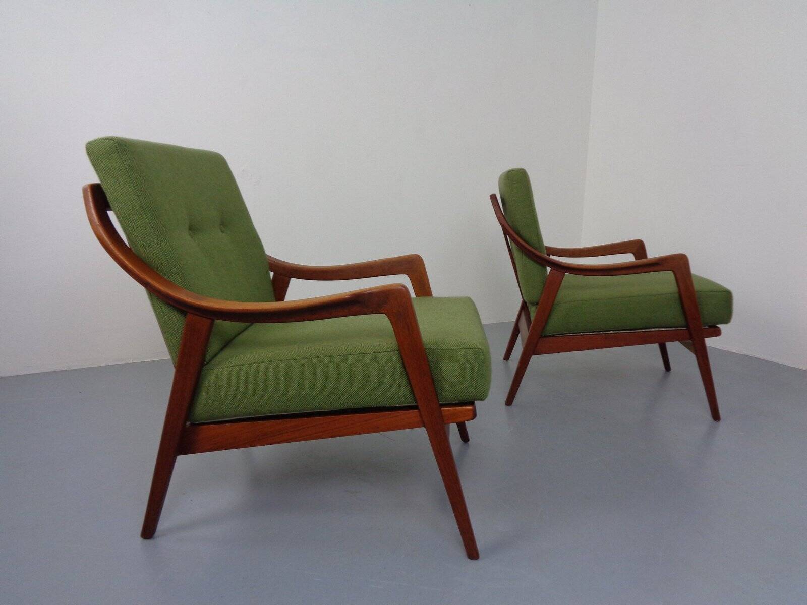 Danish Filigree Teak Armchairs, 1960s, Set of 2