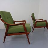 Danish Filigree Teak Armchairs, 1960s, Set of 2