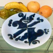 Yvonne Gisclard-Cau blue ceramic cut from French modernist design of the 1960s.