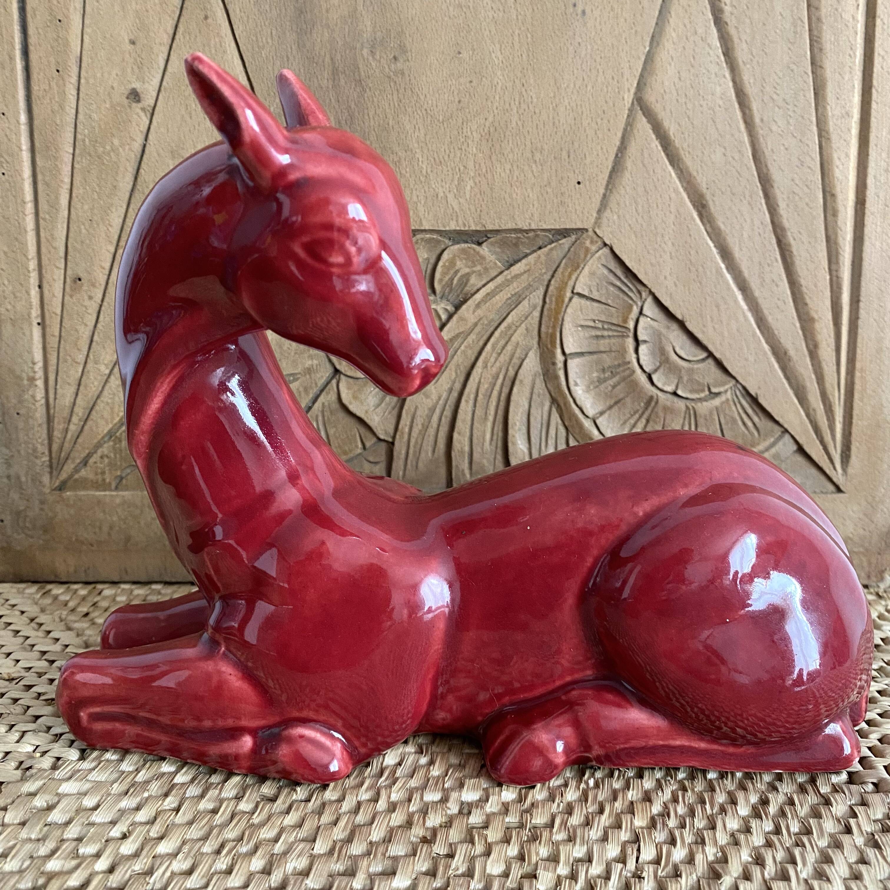 Biche art déco en céramique