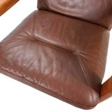 EMC teak leather armchair, 1960