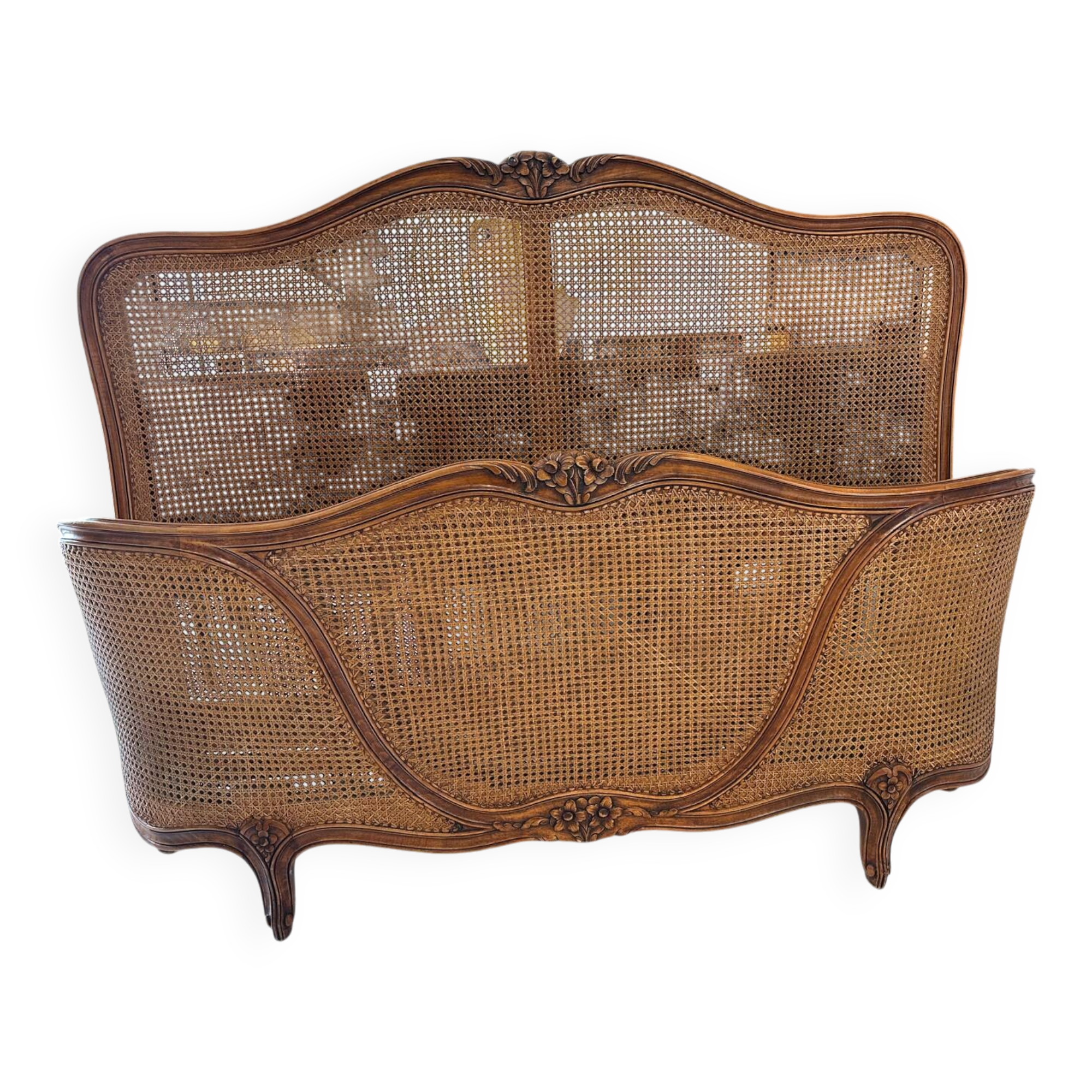 Lit basket in caning Louis XV style 1950