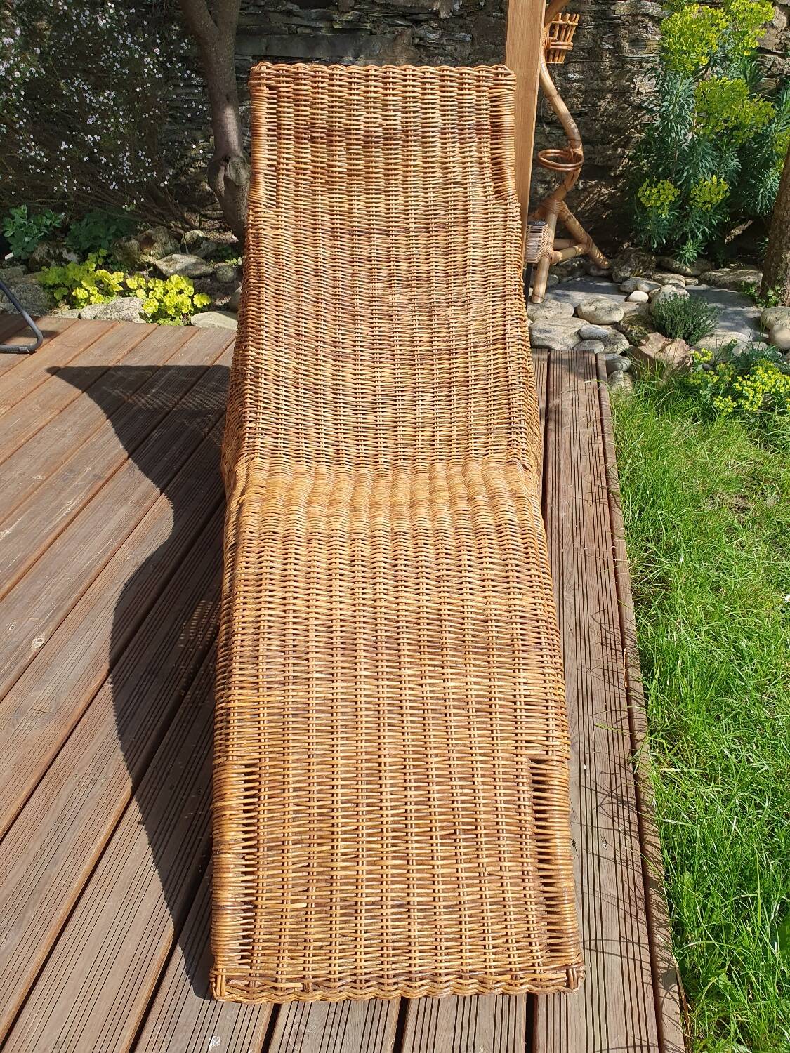 Karlskrona rattan chaise longue by Karl Malmvall for Ikea