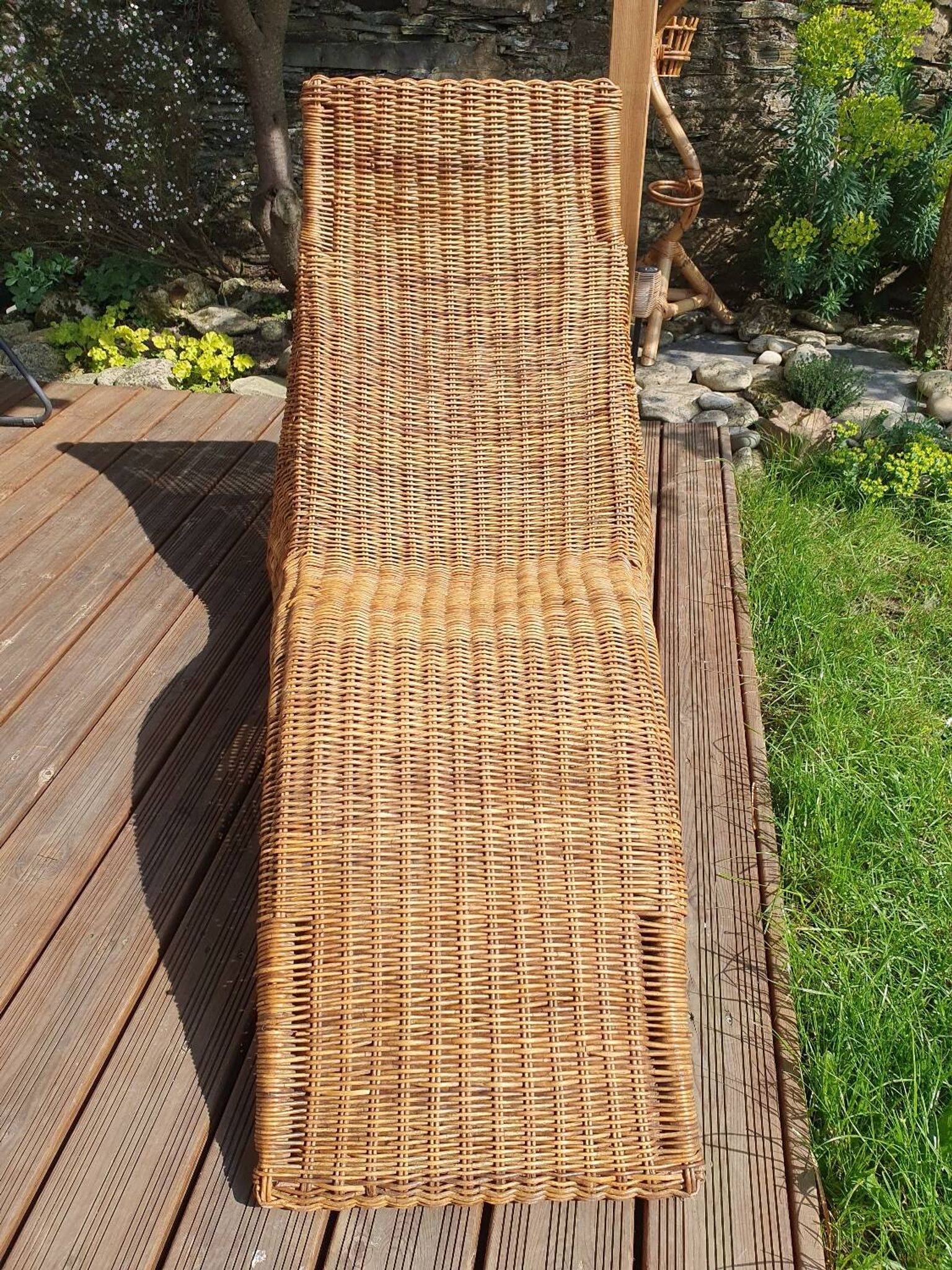 Karlskrona rattan chaise longue by Karl Malmvall for Ikea