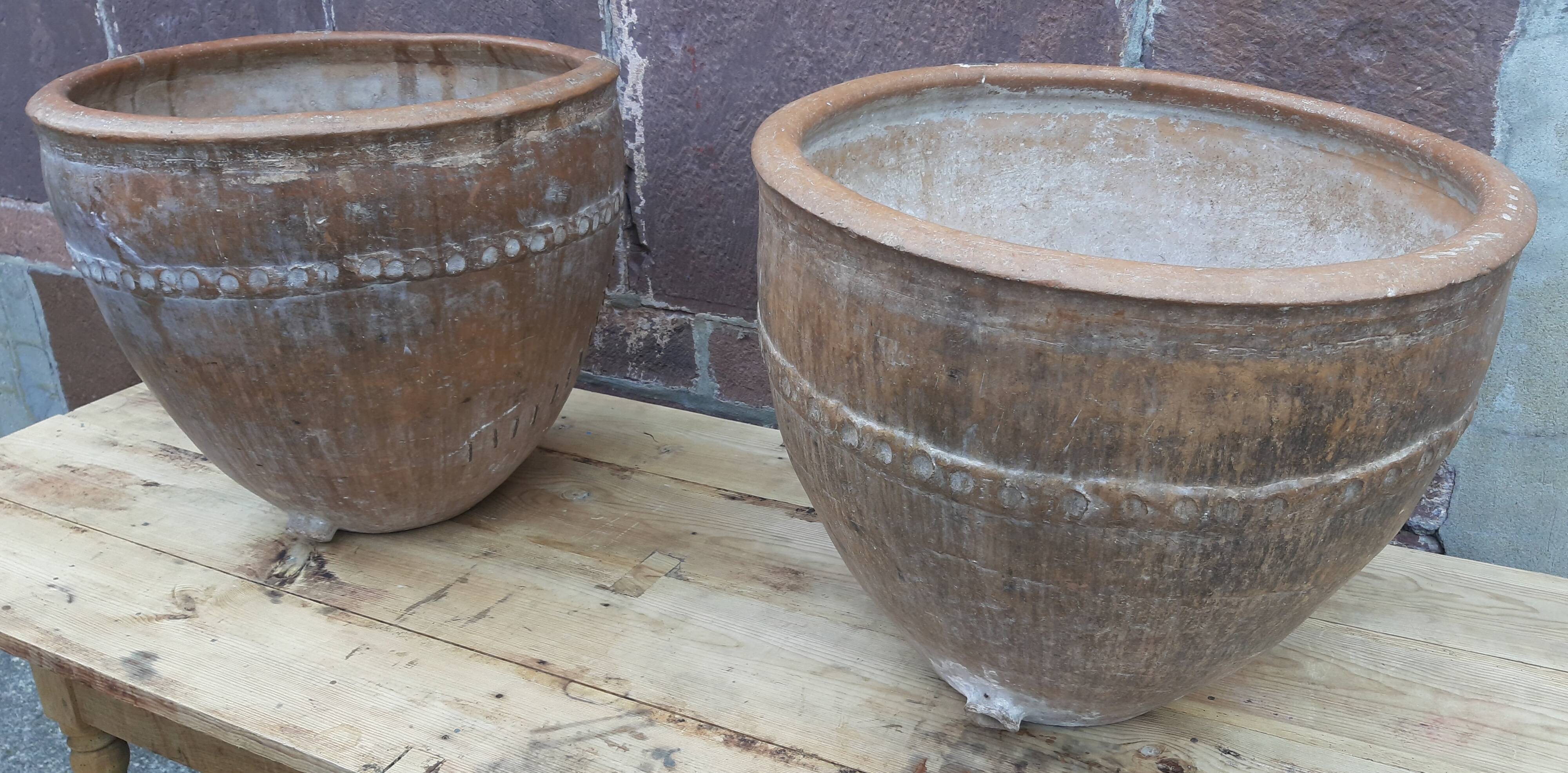 Paire de jarres ("cocios" ou "barreños"), Espagne, 18ème siècle.