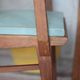 Pair of wooden bridge armchairs from the 1950s, vintage chairs.