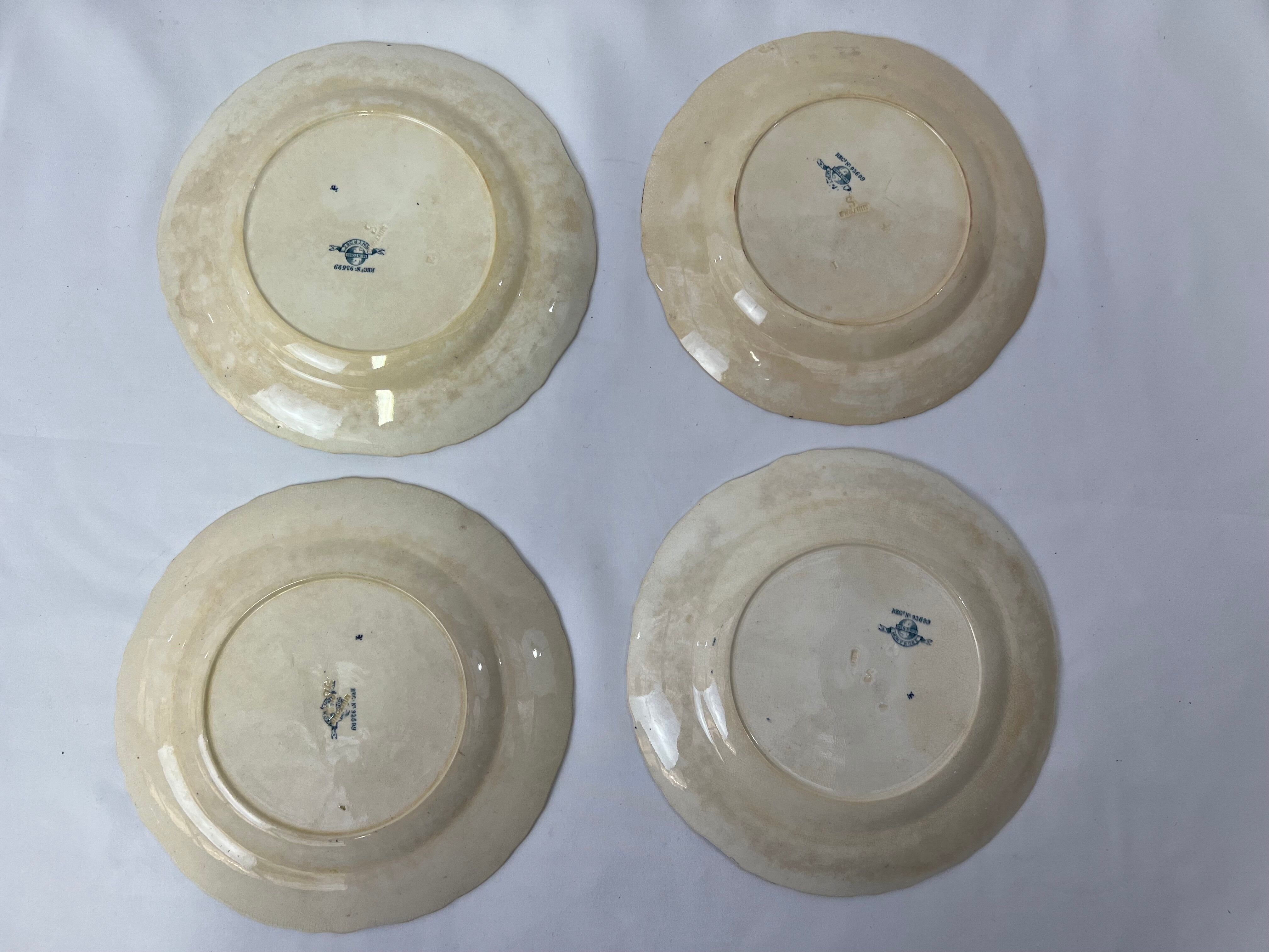 4 flat plates Minton Montrose XIXth