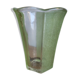Green granite glass vase