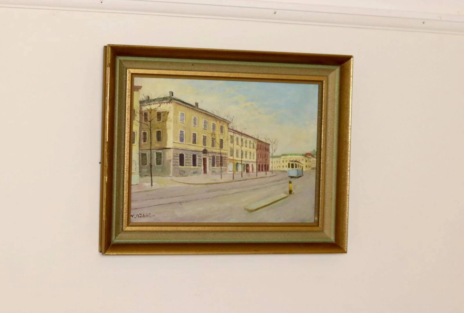 Peinture à l'huile sur toile suédoise du milieu du siècle « Göteborg »