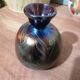 Iridescent marbled vase in the style of Loetz.