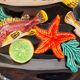 Ceramic dish barbotine vallauris trompe l'oeil kitsch Fish